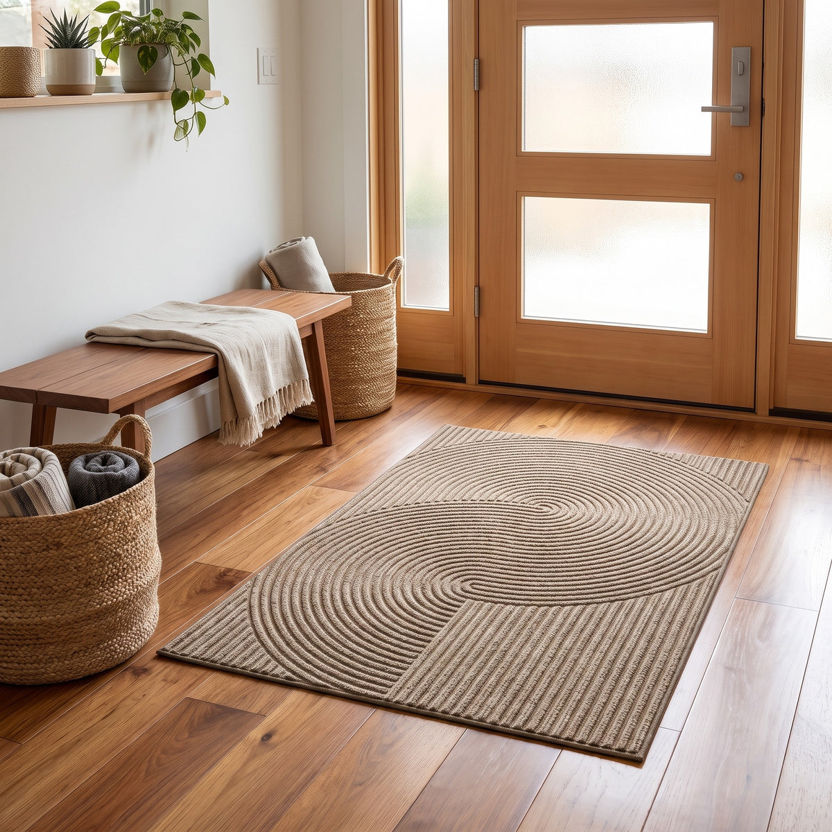 3D Groove Door Mat | Non-Slip TPR Backing, 18-35in