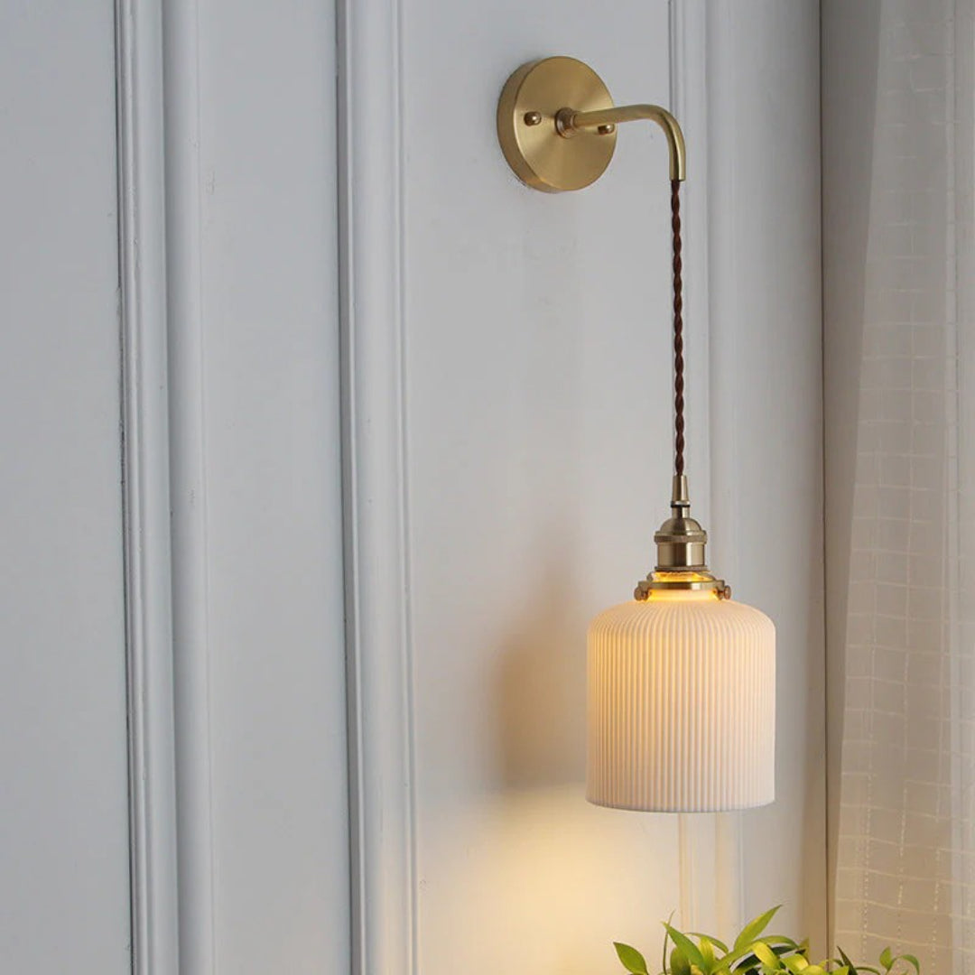 Ceramic Pleated Wall Sconce