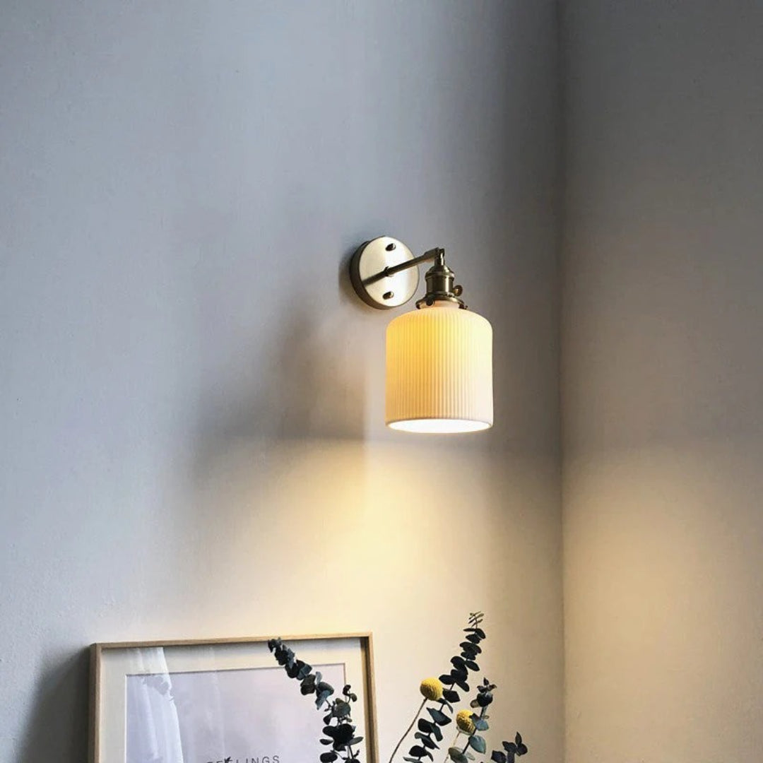 Ceramic Pleated Wall Sconce
