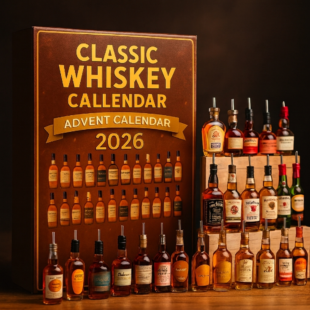 Whisky Bottle Ornament Christmas Advent Calendar - 24-Day Holiday Countdown Set, Miniature Decorative Tree Ornaments