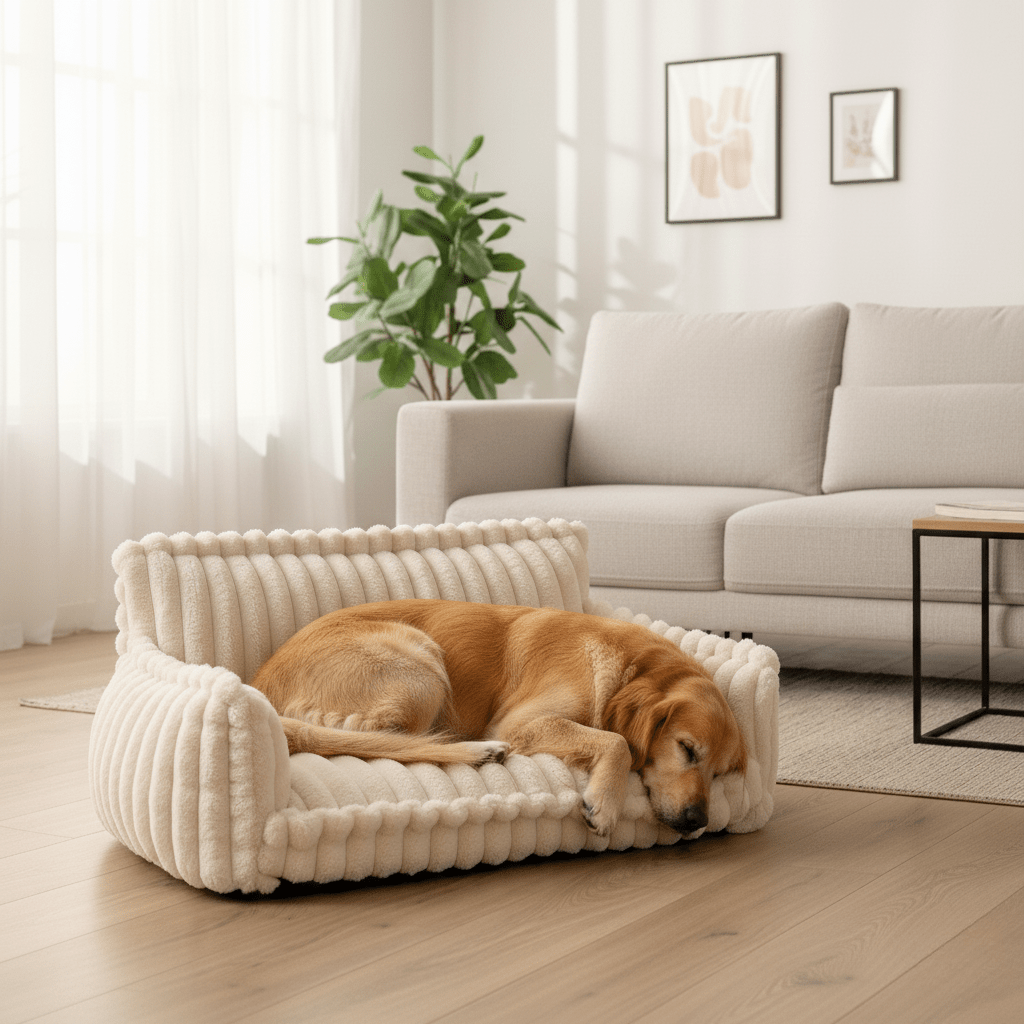 Orthopedic Dog Bed Sofa with Memory Foam, Raised Rim and Removable Cover, view 1