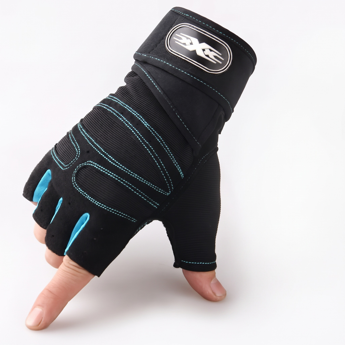 Padded Workout Gloves with Wrist Support for Weightlifting and Cycling, view 11