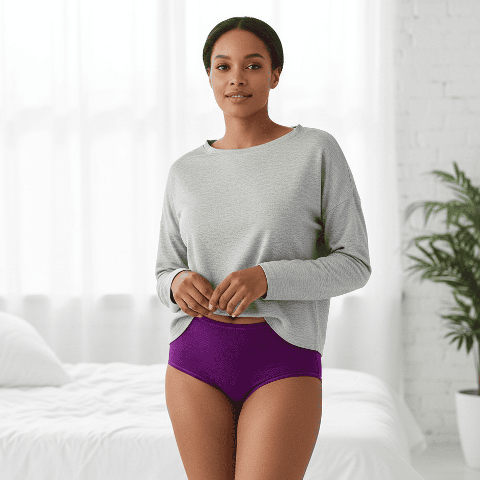 Period Underwear in Nylon Spandex with Absorbent Lining, Machine Washable, view 10