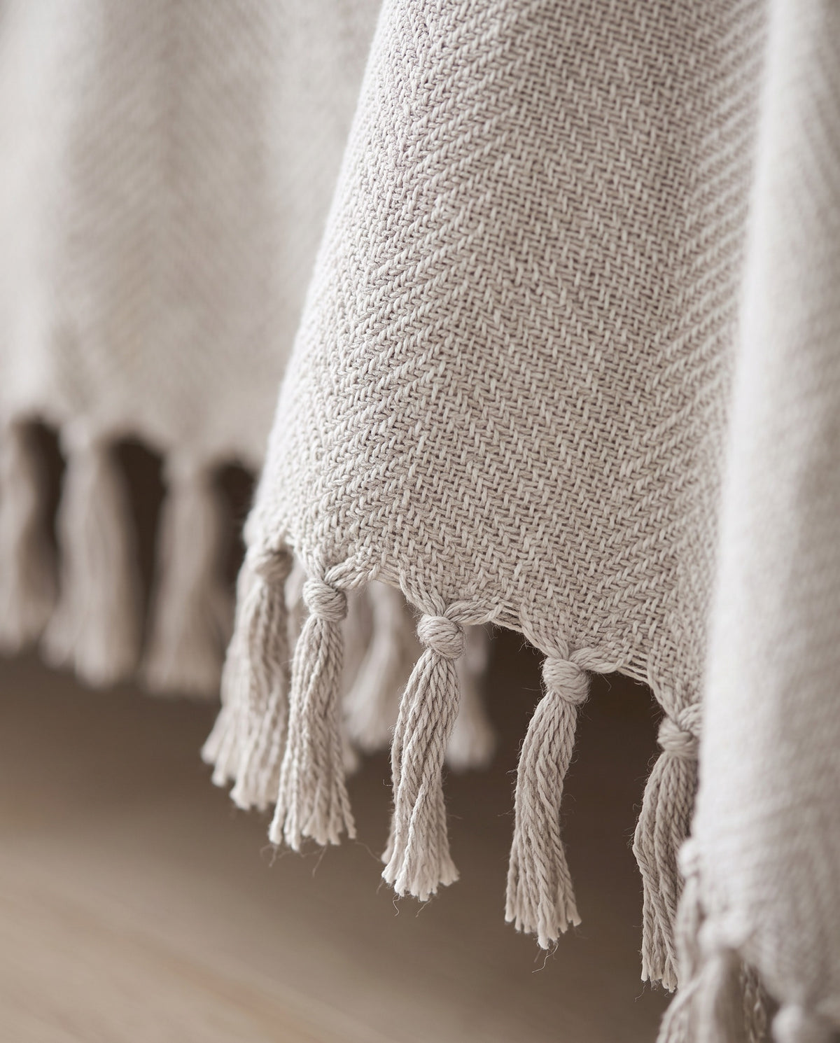 Pet Friendly Herringbone Tassel Luxe Sofa Cover | Spill Resistant, 71-165in