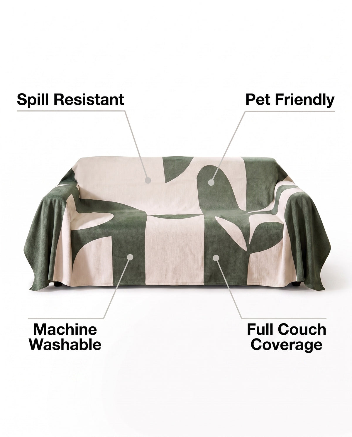 Picasso's Mirage Sofa Cover | Spill Resistant, 71-165in