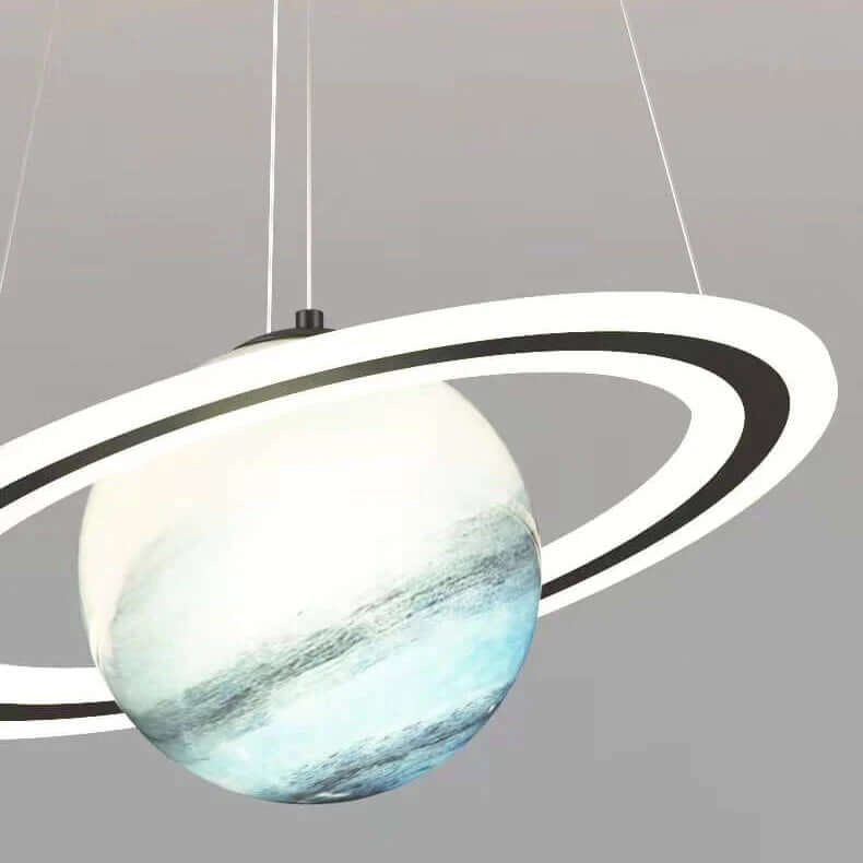 Planet Pendant Light with Glowing Ring, 15.7 Inch, Optional Astronaut, view 7