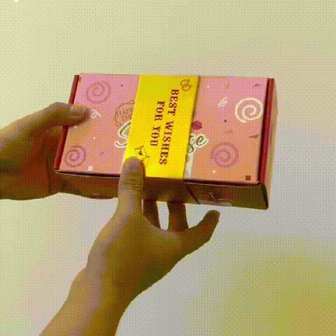 Opened pop up gift box unfolding into a 3D scene with photos