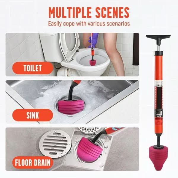 Pressure Drain Plunger for Toilet, Sink and Shower, Reusable and Chemical Free, view 4