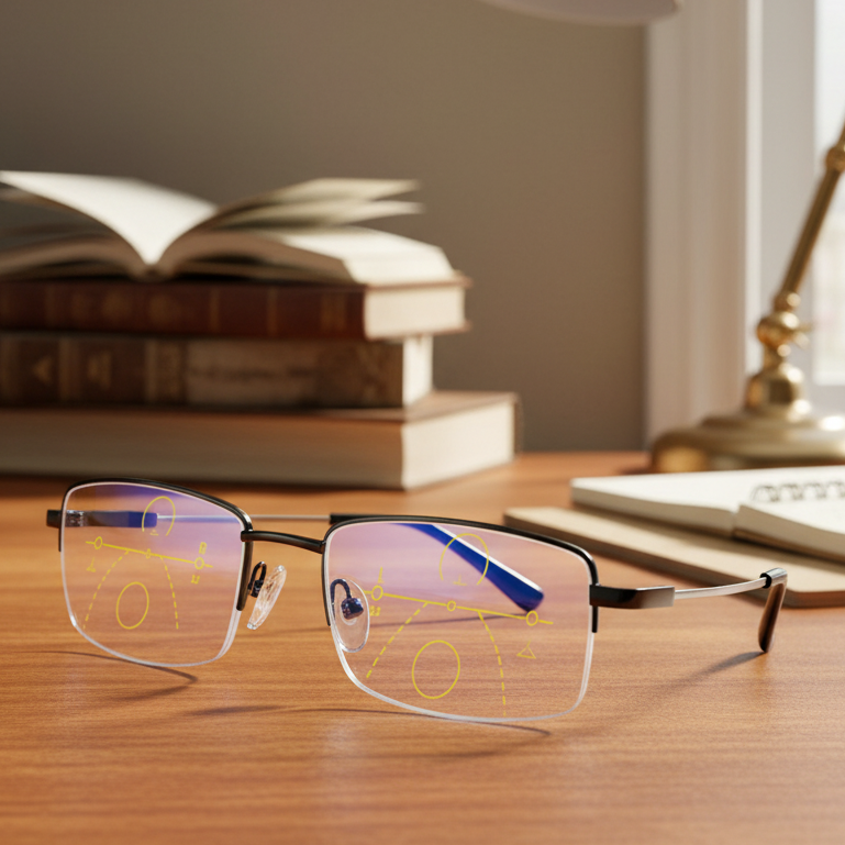 Progressive Reading Glasses with Multifocal Lenses in Seven Strengths from +1.00 to +4.00, view 1