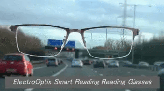 Progressive reading glasses lying on an open book