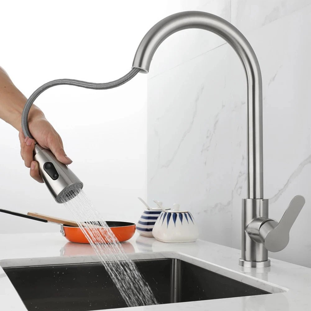 Pull Down Kitchen Faucet with 360 Degree Swivel in Four Finishes, view 3