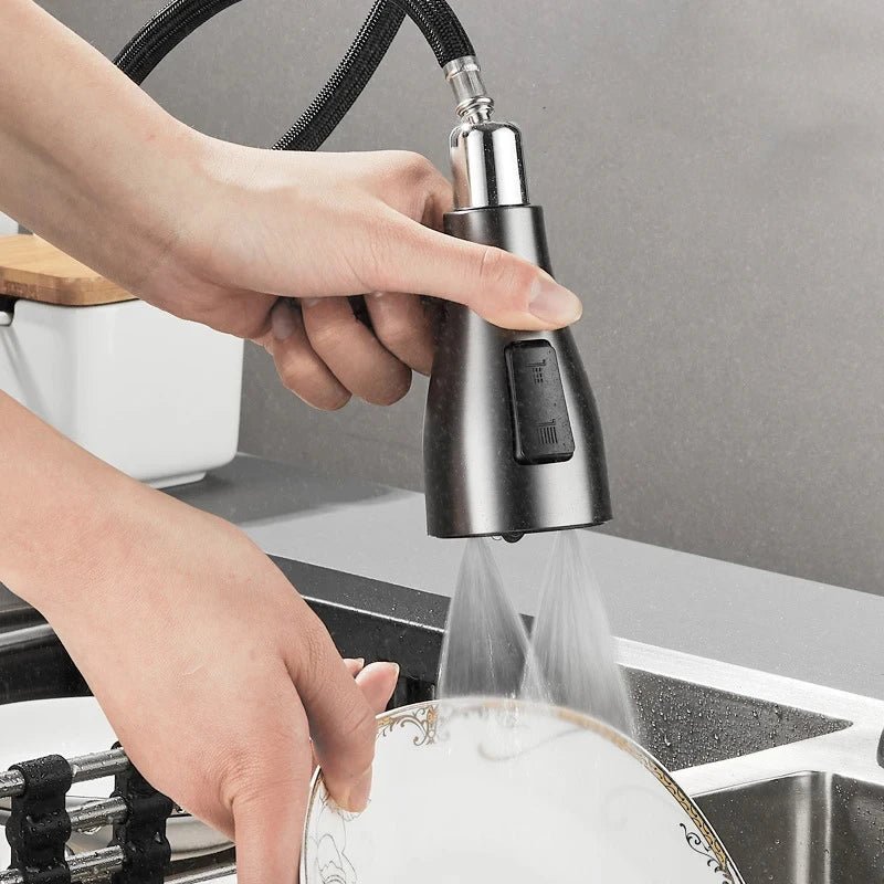 Pull Down Kitchen Faucet with 360 Degree Swivel in Four Finishes, view 4