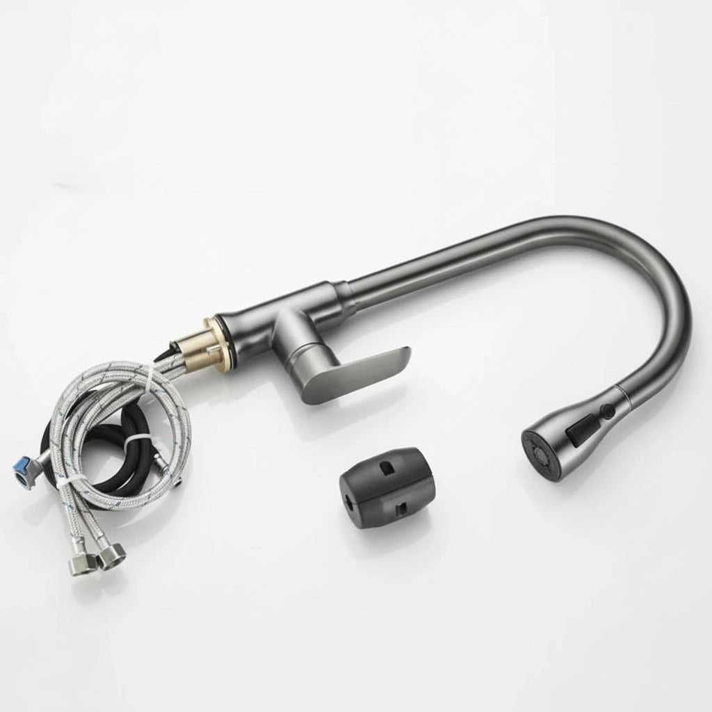 Pull Down Kitchen Faucet with 360 Degree Swivel in Four Finishes, view 5