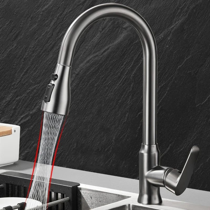 Pull Down Kitchen Faucet with 360 Degree Swivel in Four Finishes, view 7