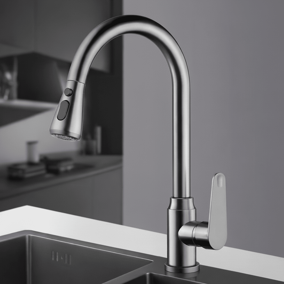 Pull Down Kitchen Faucet with 360 Degree Swivel in Four Finishes, view 12