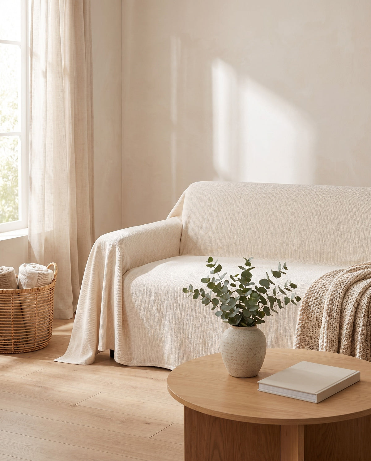 Pure Embrace Sofa Cover | Spill Resistant, 71-165in