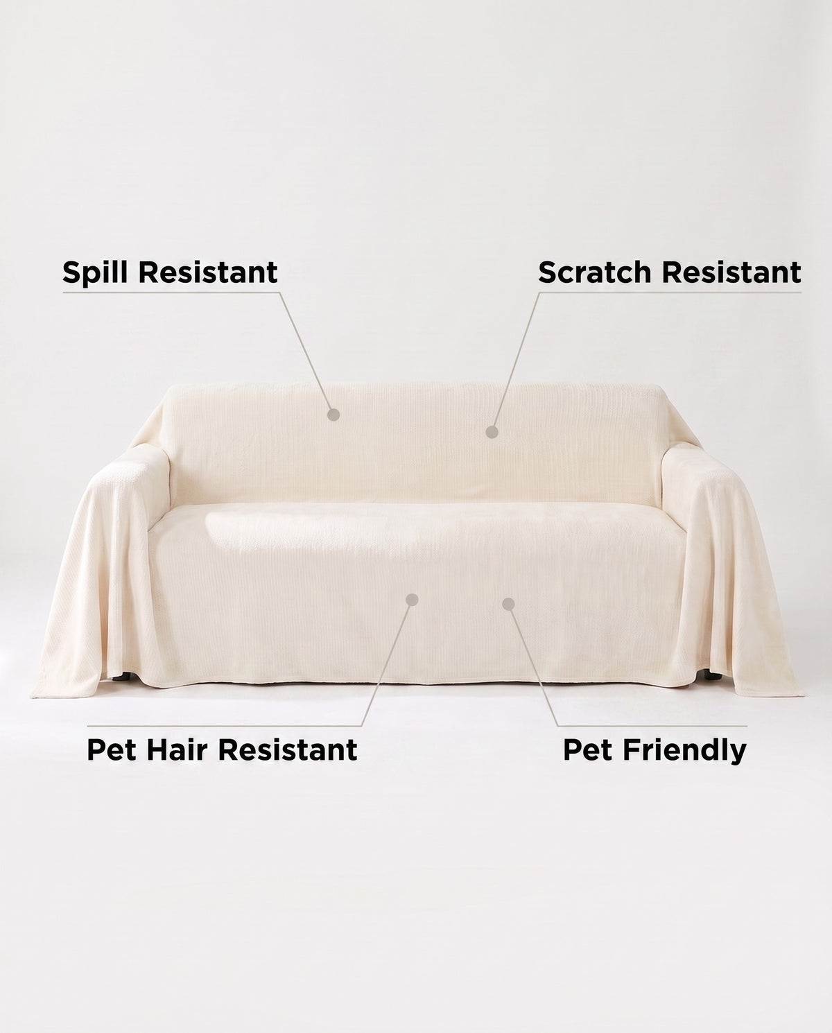 Pure Embrace Sofa Cover | Spill Resistant, 71-165in