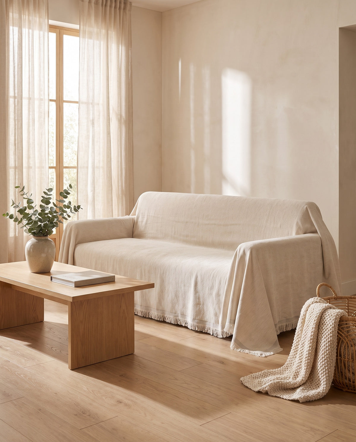 Pure Embrace Sofa Cover | Spill Resistant, 71-165in