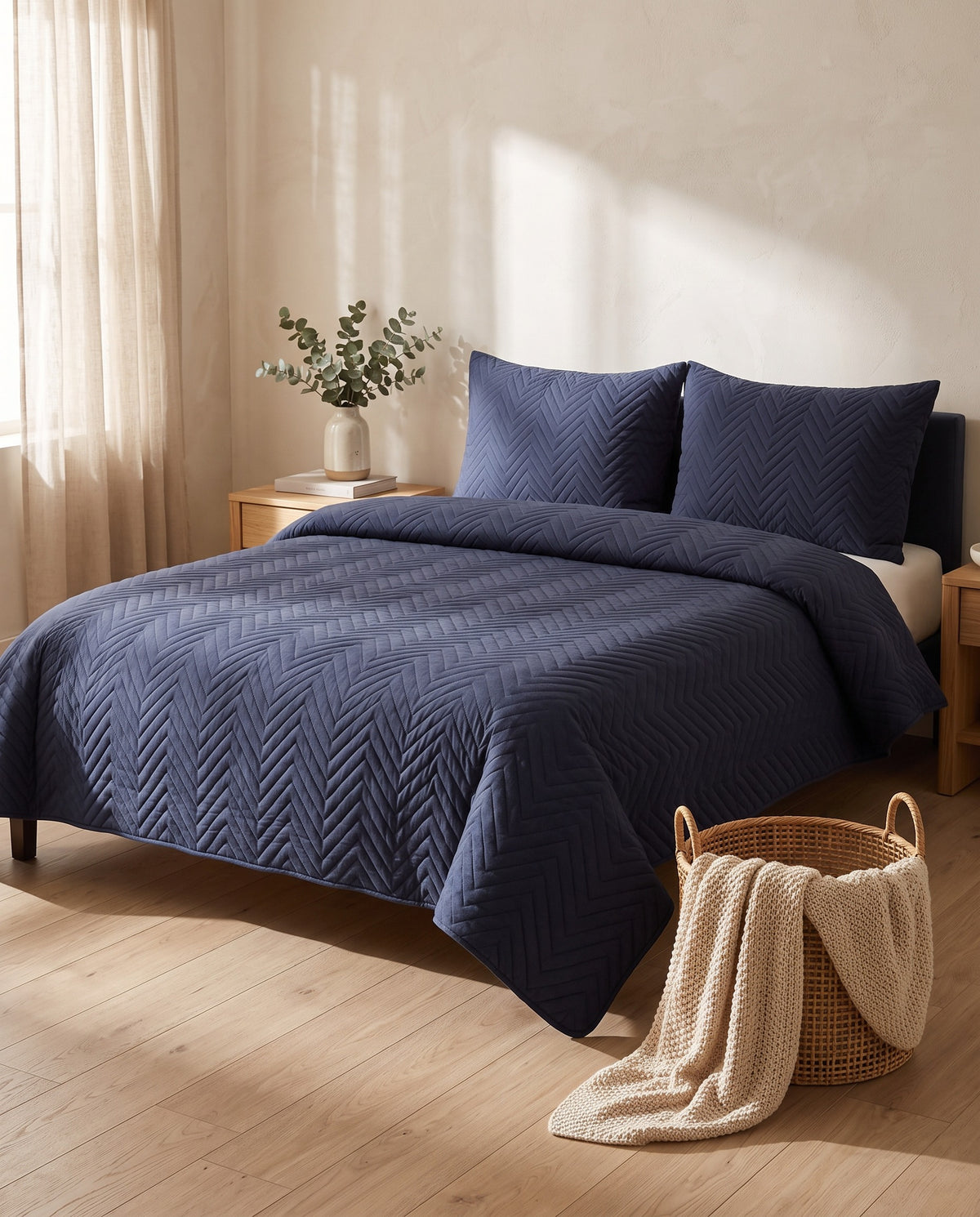 Quilted Throw Pillow Cover Set | Soft Handfeel, 18-23in
