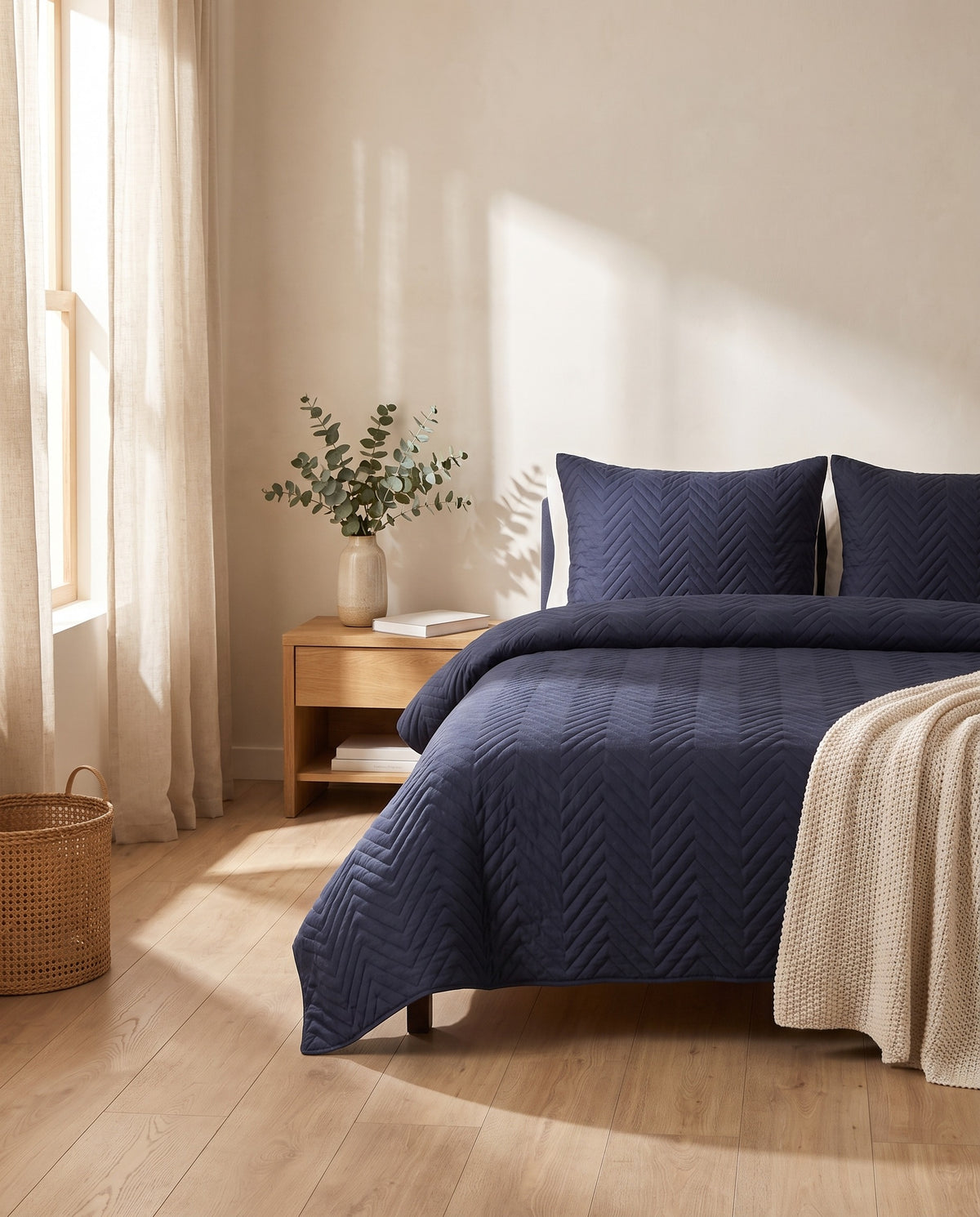 Quilted Throw Pillow Cover Set | Soft Handfeel, 18-23in