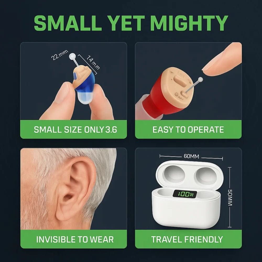 Rechargeable In Ear Hearing Amplifiers with Multiple Ear Tip Sizes for All Day Wear, view 7