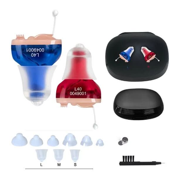 Rechargeable In Ear Hearing Amplifiers with Multiple Ear Tip Sizes for All Day Wear, view 8