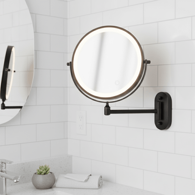 Rechargeable LED Makeup Mirror with Selectable 3x to 10x Magnification, view 1