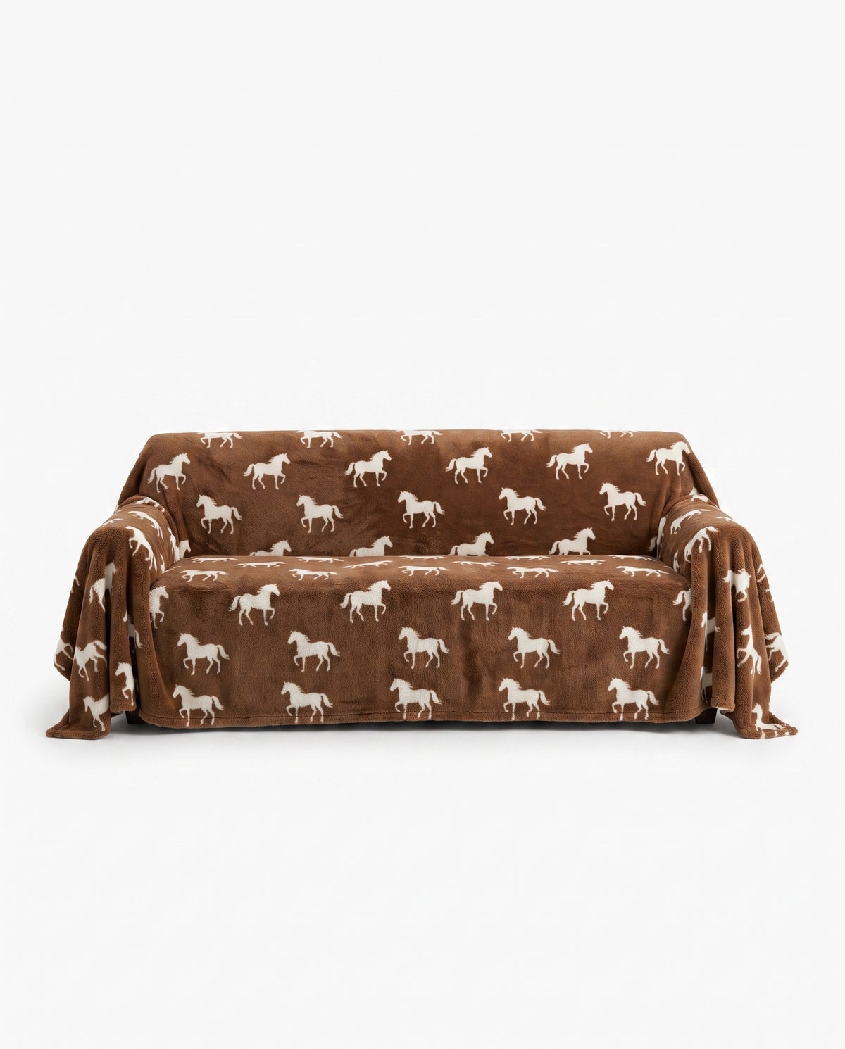 Regal Horse Patterned Sofa Cover | Full Couch Coverage, 71-165in