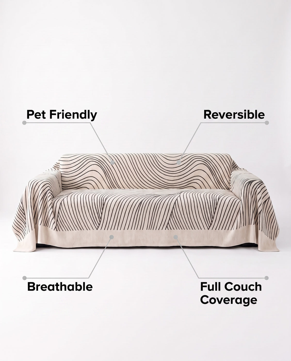 Reversible Jacquard Sofa Cover | Pet Friendly, 71-165in