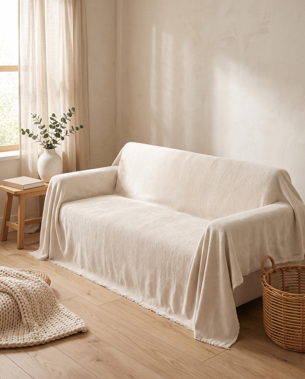 Cozy Winter Style Sofa Cover | Pet Friendly, 71-165in