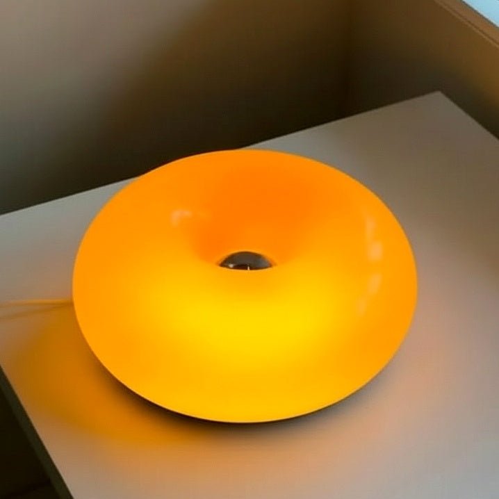 Ring Shaped LED Lamp in Glass and Metal, Dimmable with Selectable Light Color, view 1