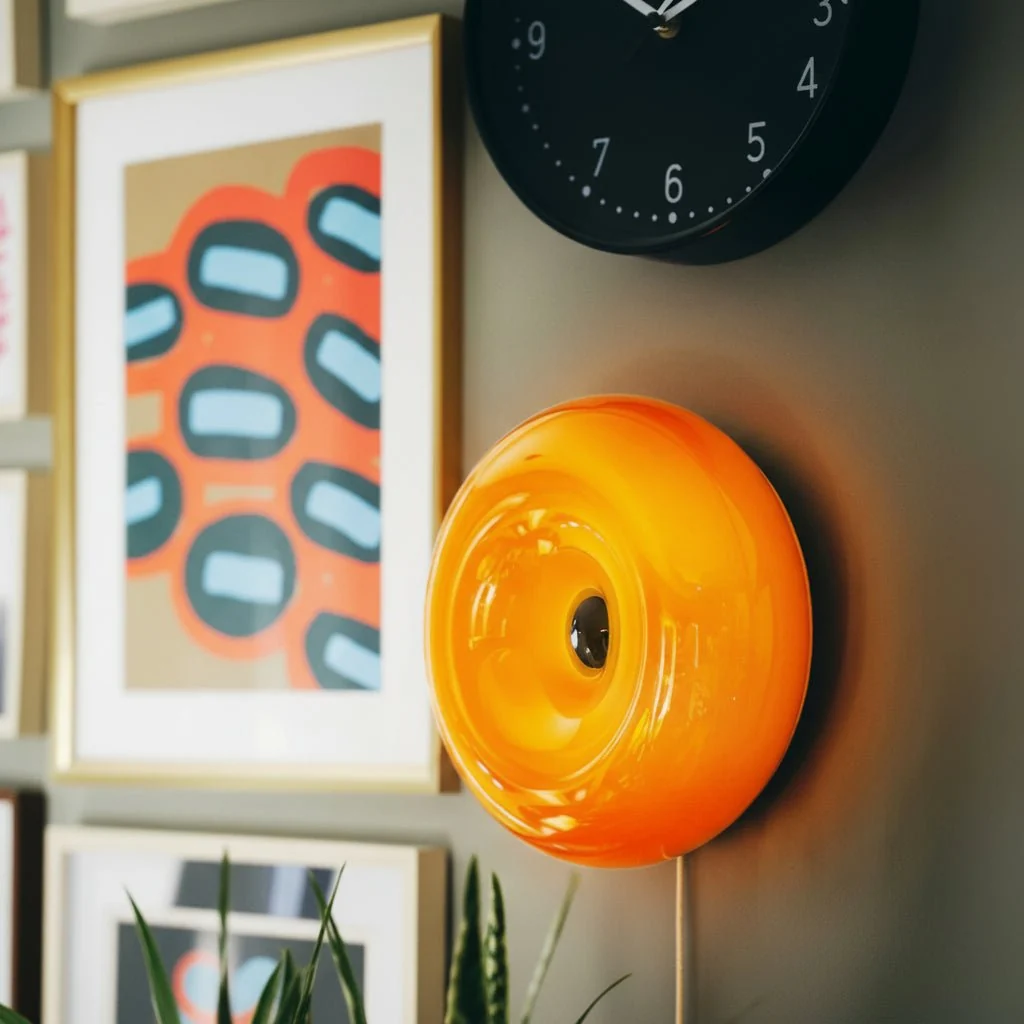 Ring Shaped LED Lamp in Glass and Metal, Dimmable with Selectable Light Color, view 3