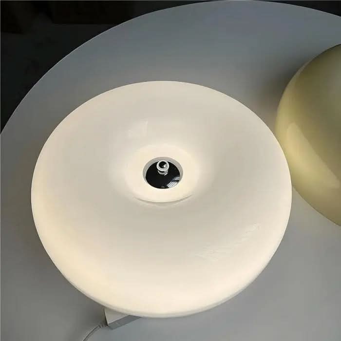Ring Shaped LED Lamp in Glass and Metal, Dimmable with Selectable Light Color, view 8