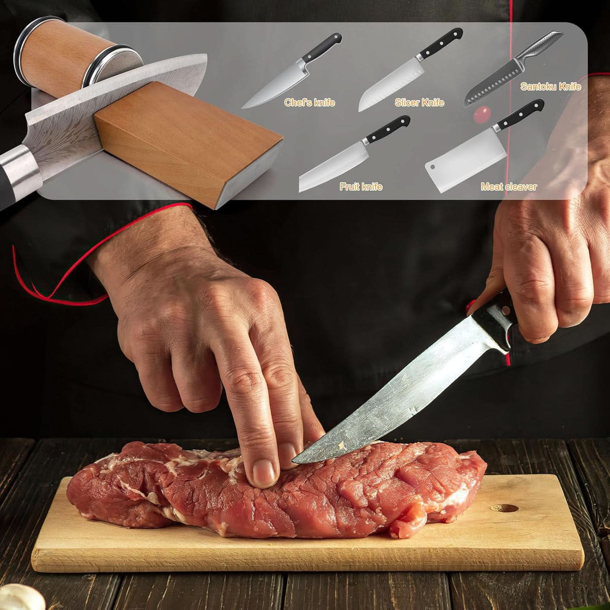 Rolling Knife Sharpener with Diamond Disc and Magnetic Angle Holder, view 9
