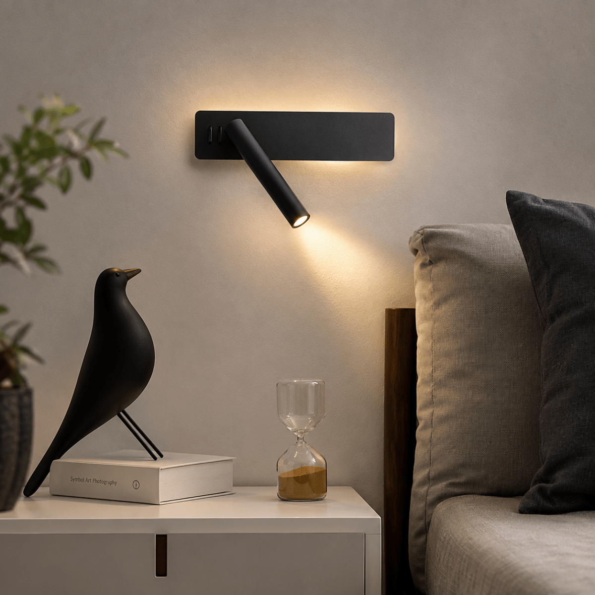 Rotating LED Wall Light with Stepless Dimming, Warm and Cool White, view 4