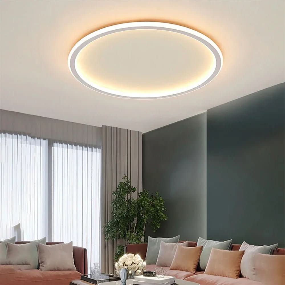 Round Metal LED Ceiling Light with Dimmable, Glare Free Light, view 2