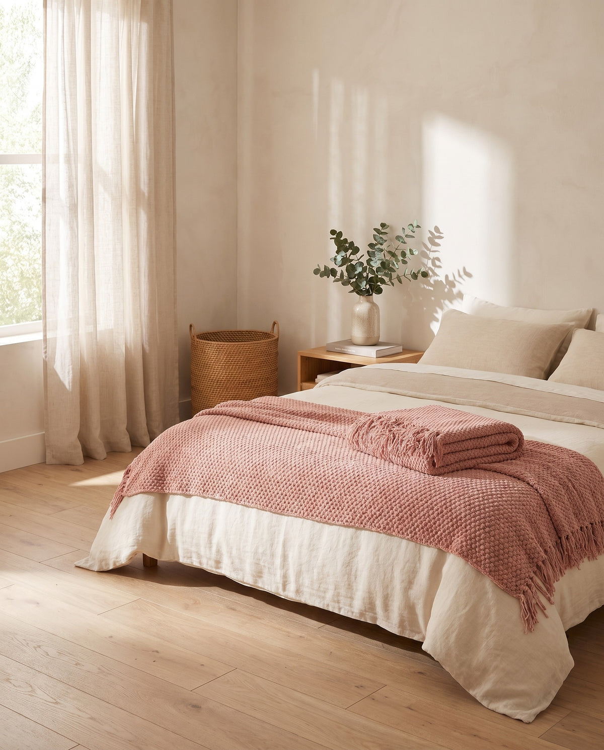 Knit Throw Blanket | Soft Warm Handfeel, 51-86in
