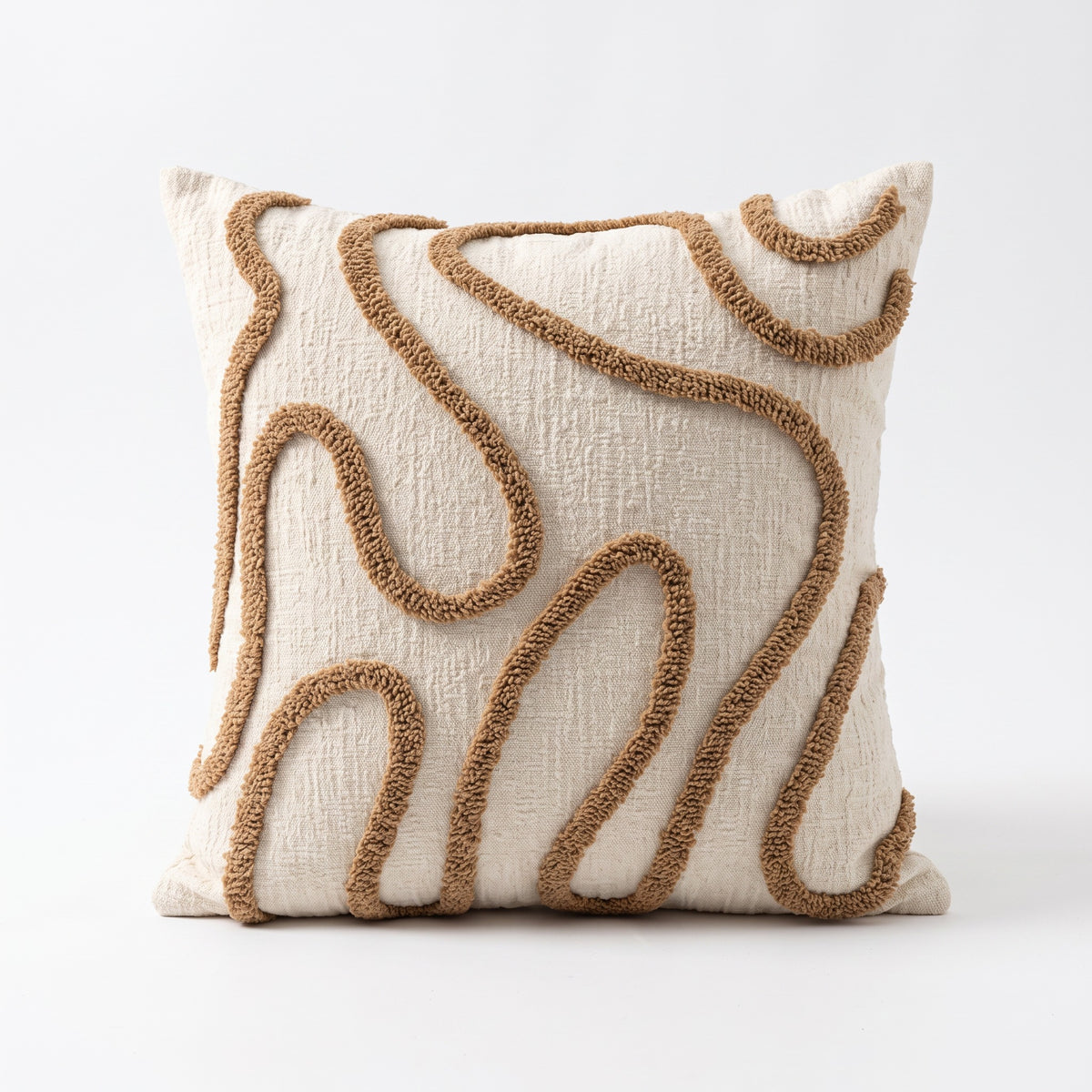 Boho Line Chenille Cushion Cover | Woven Texture, 3 Colors
