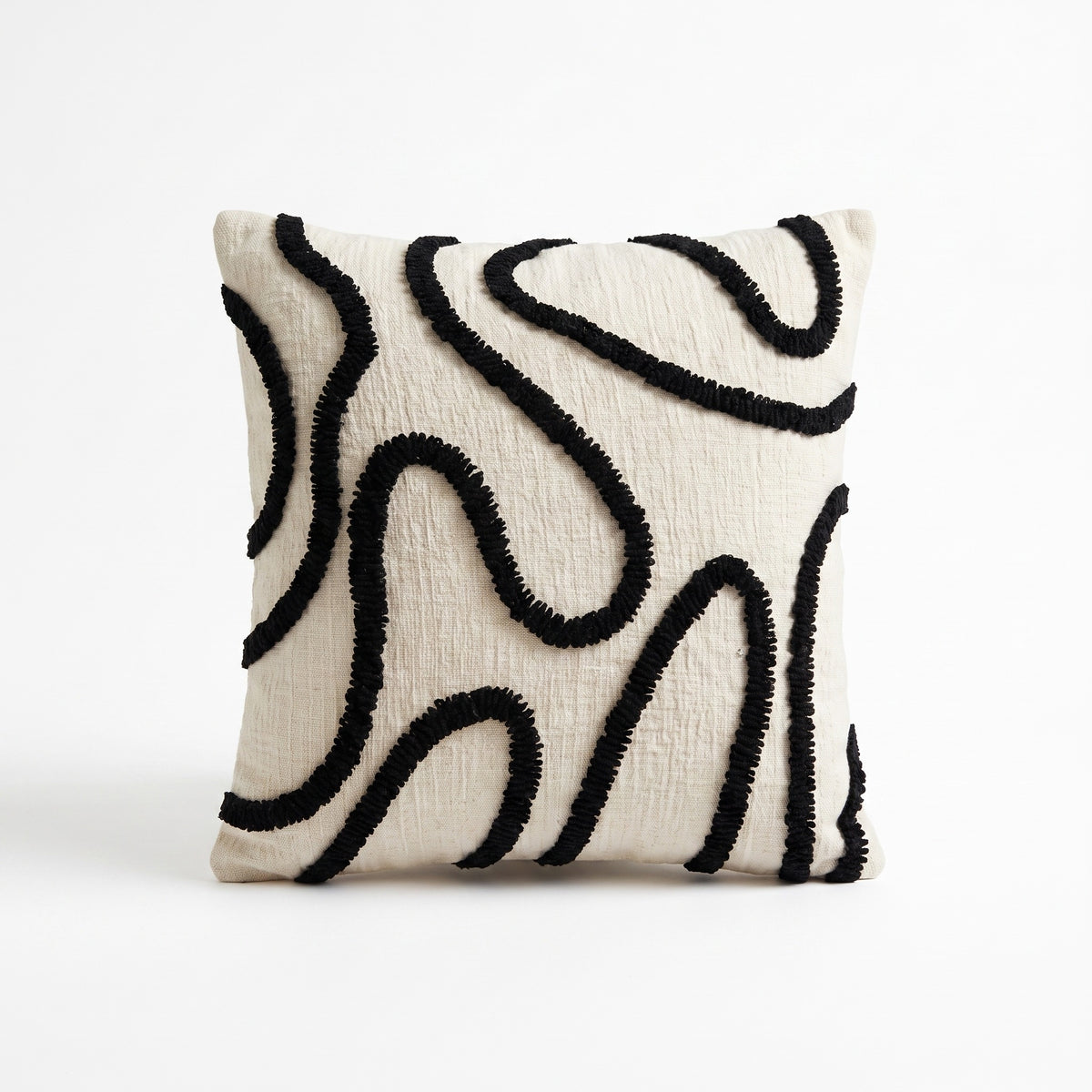 Boho Line Chenille Cushion Cover | Woven Texture, 3 Colors