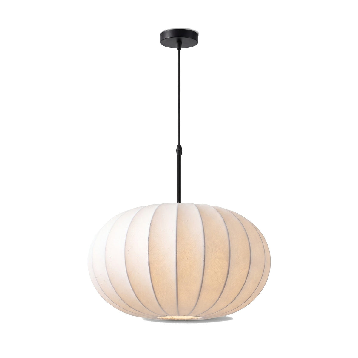 Silk Fabric Pendant Light - White & Black