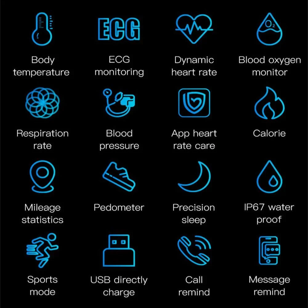 Smartwatch with ECG, Blood Pressure and Sleep Tracking, IP67 Water Resistant, view 10