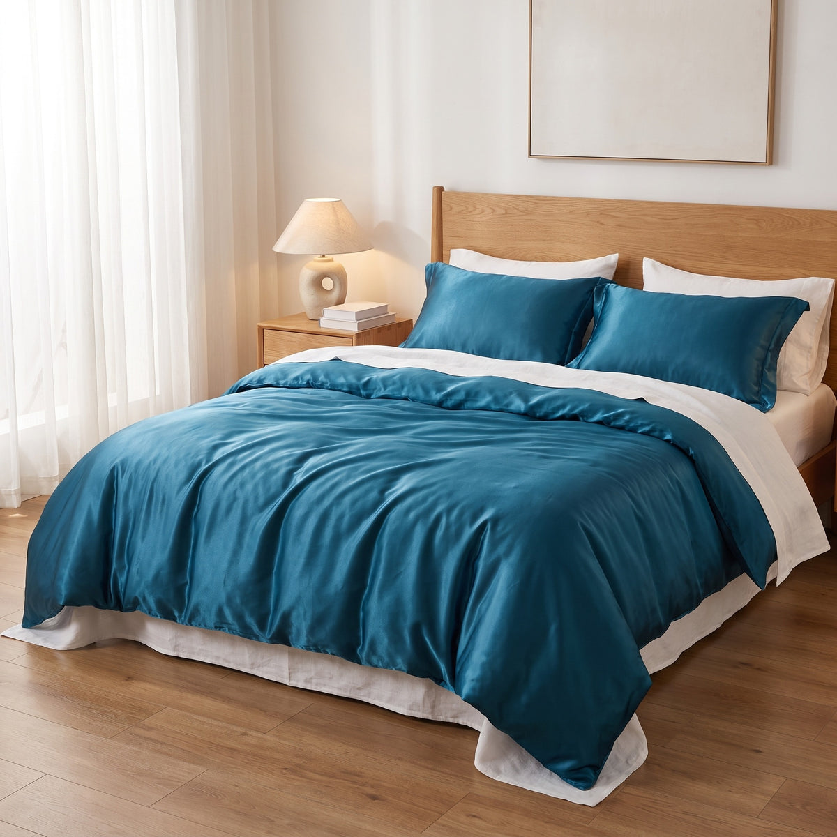 Rayon Duvet Cover Set | Silky Breathable bedsheet, 59-87in