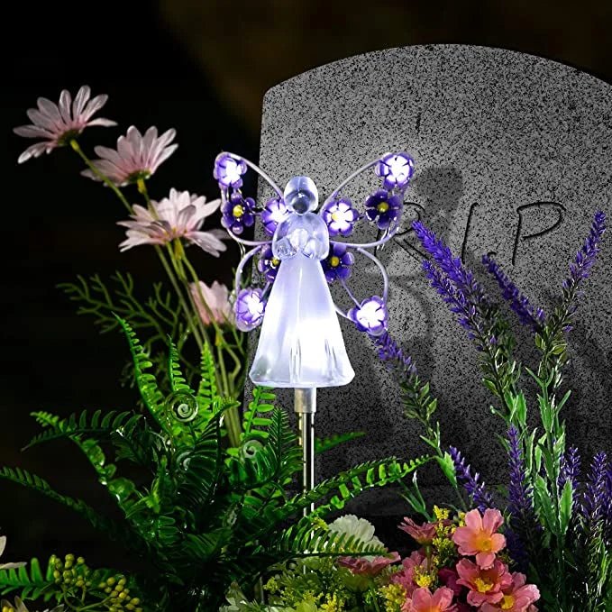 Solar LED Angel Garden Light for Garden, Pathway and Memorial in Four Light Colors, view 1