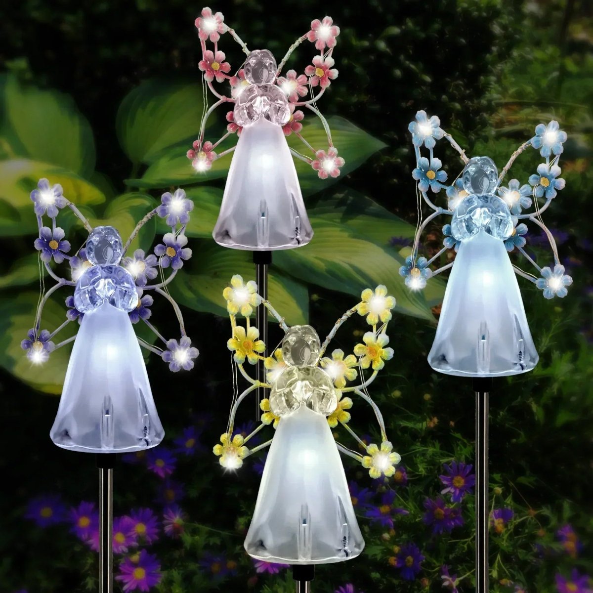 Solar LED Angel Garden Light for Garden, Pathway and Memorial in Four Light Colors, view 2