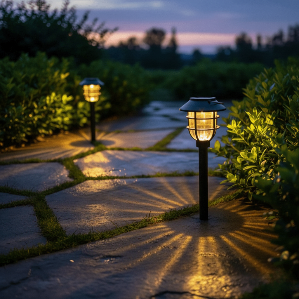 Solar Pathway Lights with Motion Sensor and Three Lighting Modes in ABS, view 1