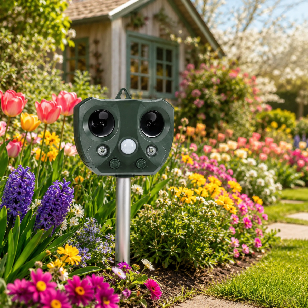 Solar Ultrasonic Animal Repeller with PIR Motion Sensor and IPX4, view 5