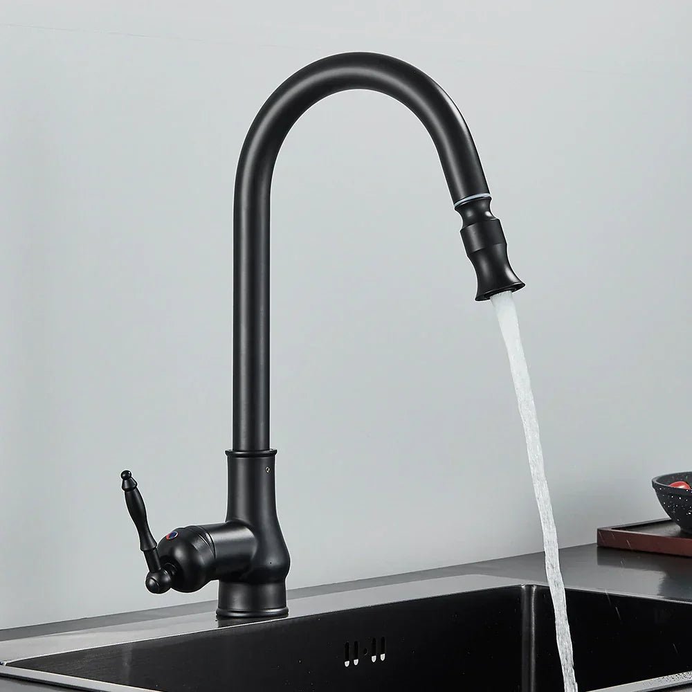 Solid Brass Pull Down Kitchen Faucet with Spray Head in Antique Bronze, view 5