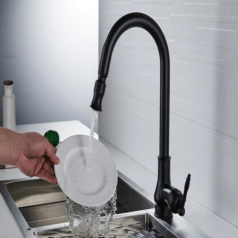 Solid Brass Pull Down Kitchen Faucet with Spray Head in Antique Bronze, view 6
