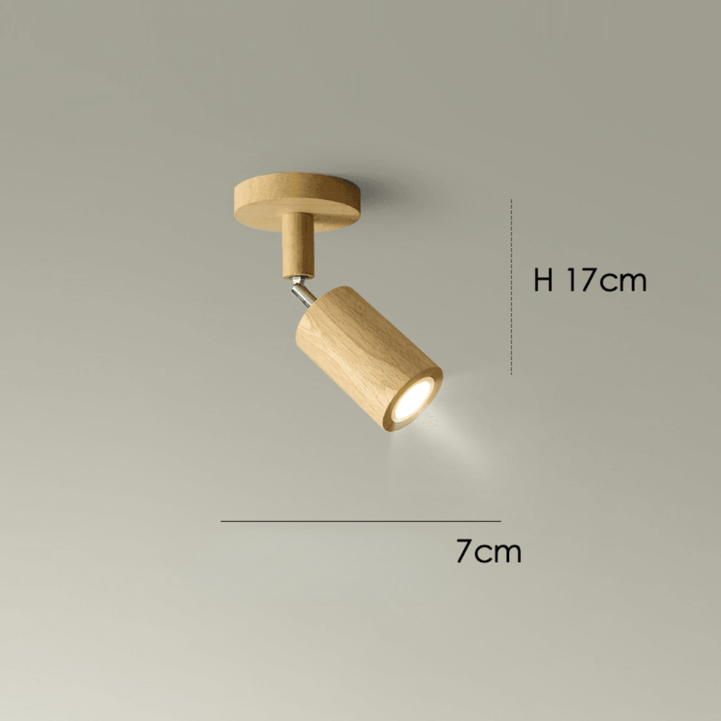 Solid Wood Ceiling Light with Adjustable Spotlight Heads for Focused Lighting, view 5