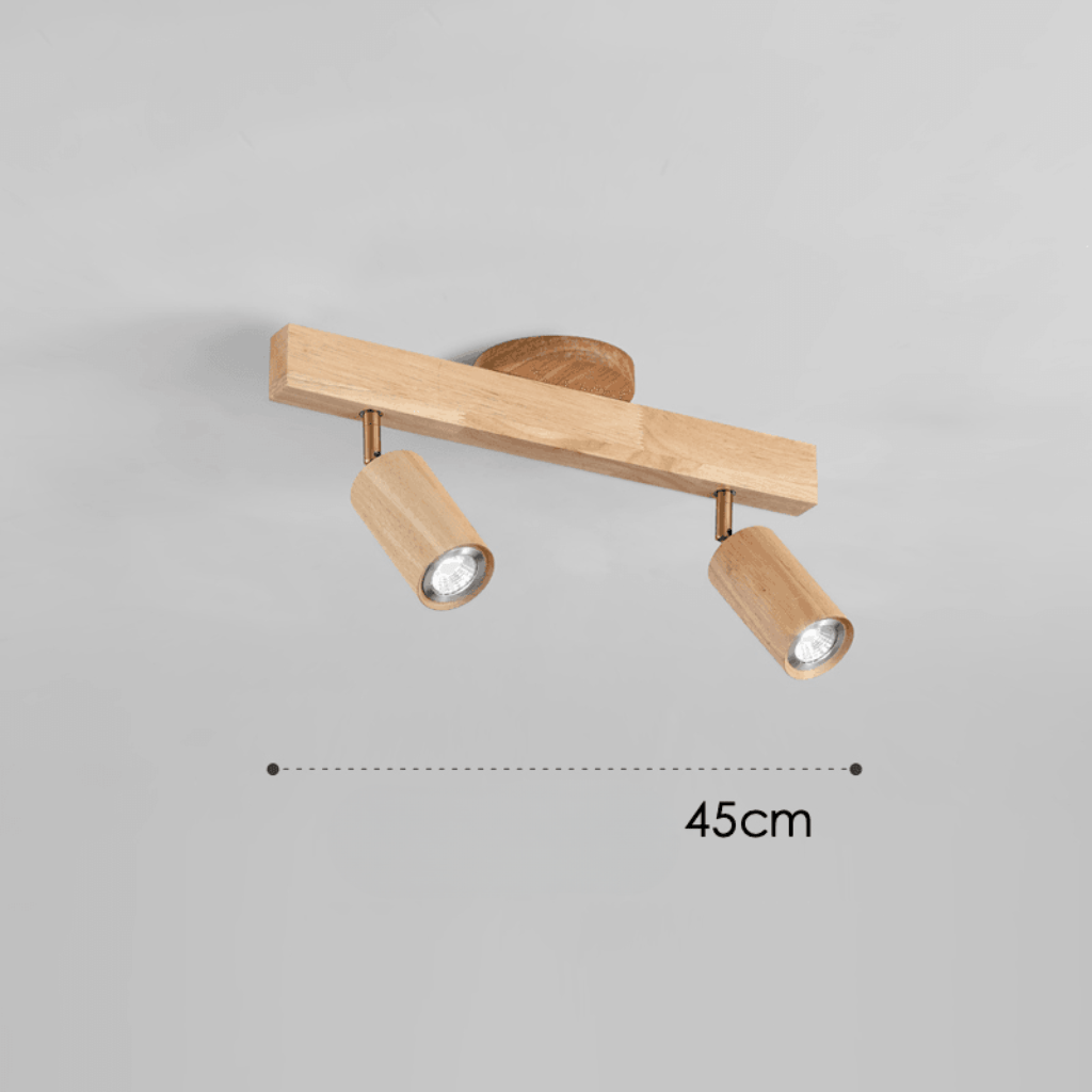 Solid Wood Ceiling Light with Adjustable Spotlight Heads for Focused Lighting, view 6